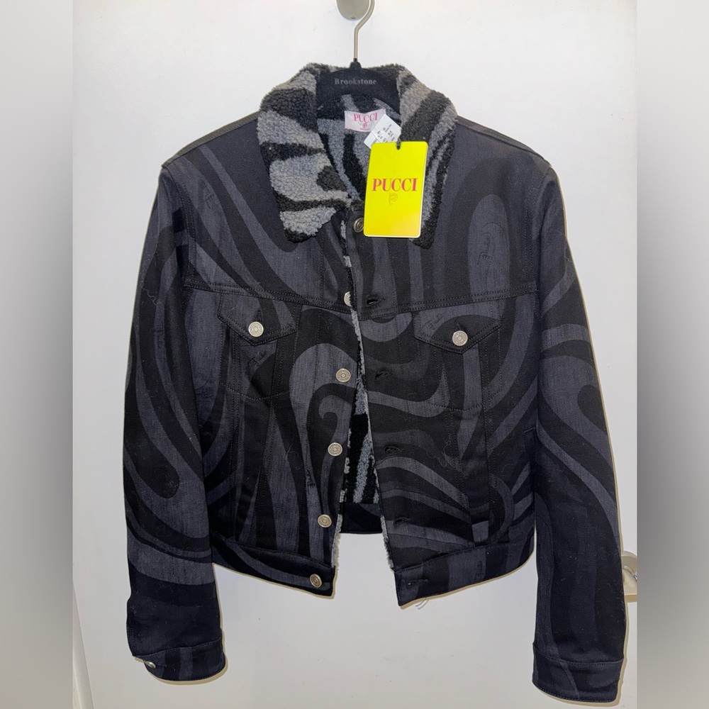 Pucci marmo print denim jacket size 42
